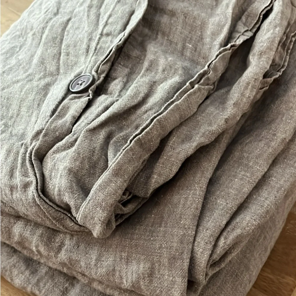 Restoration Hardware Gray Linen Duvet Cover Modern Minimalist Bedding